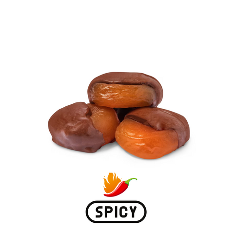 Spicy Chocolate Dipped Dried Apricots
