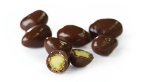 Organic Chocolate Toffee Pistachios - Palm Bites® - Chocolate Nuts -