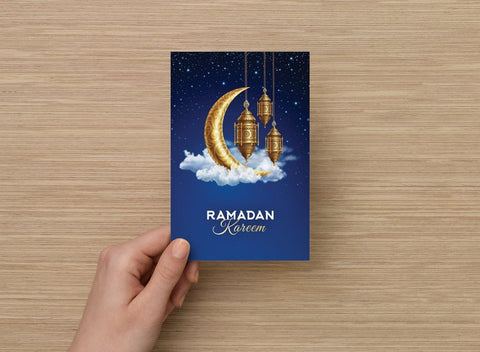 Ramadan Kareem Card (Dark Blue) - Palm Bites® - Gift Essentials -